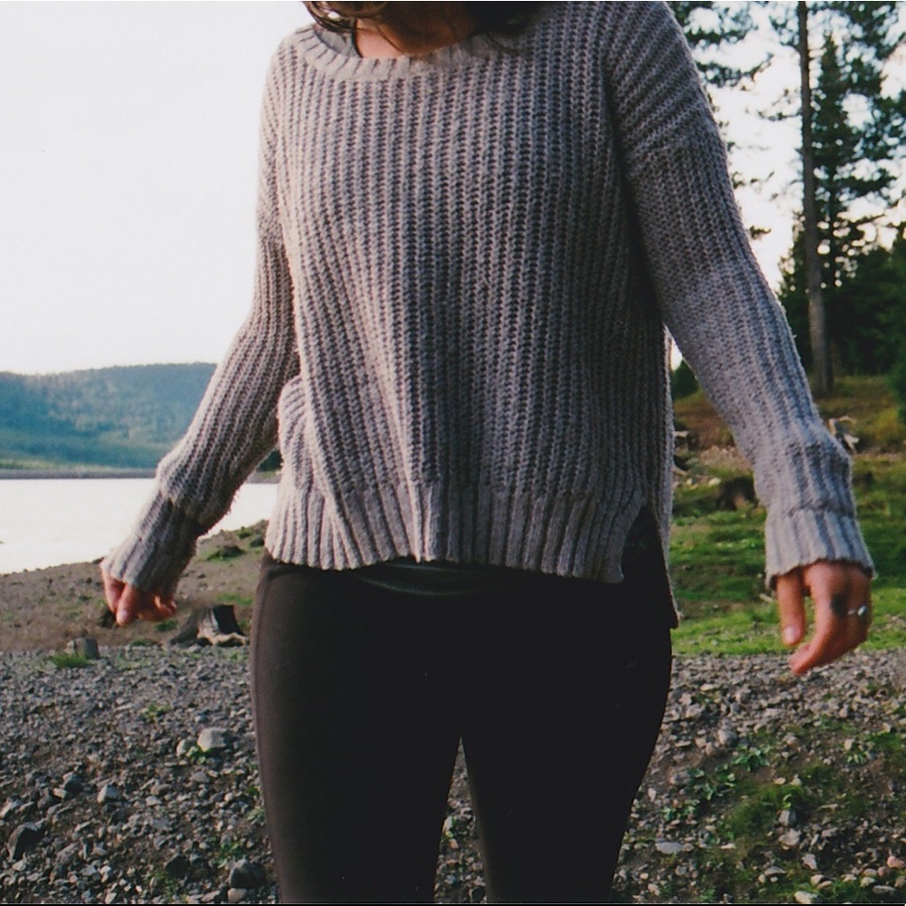 Grey knit sweater